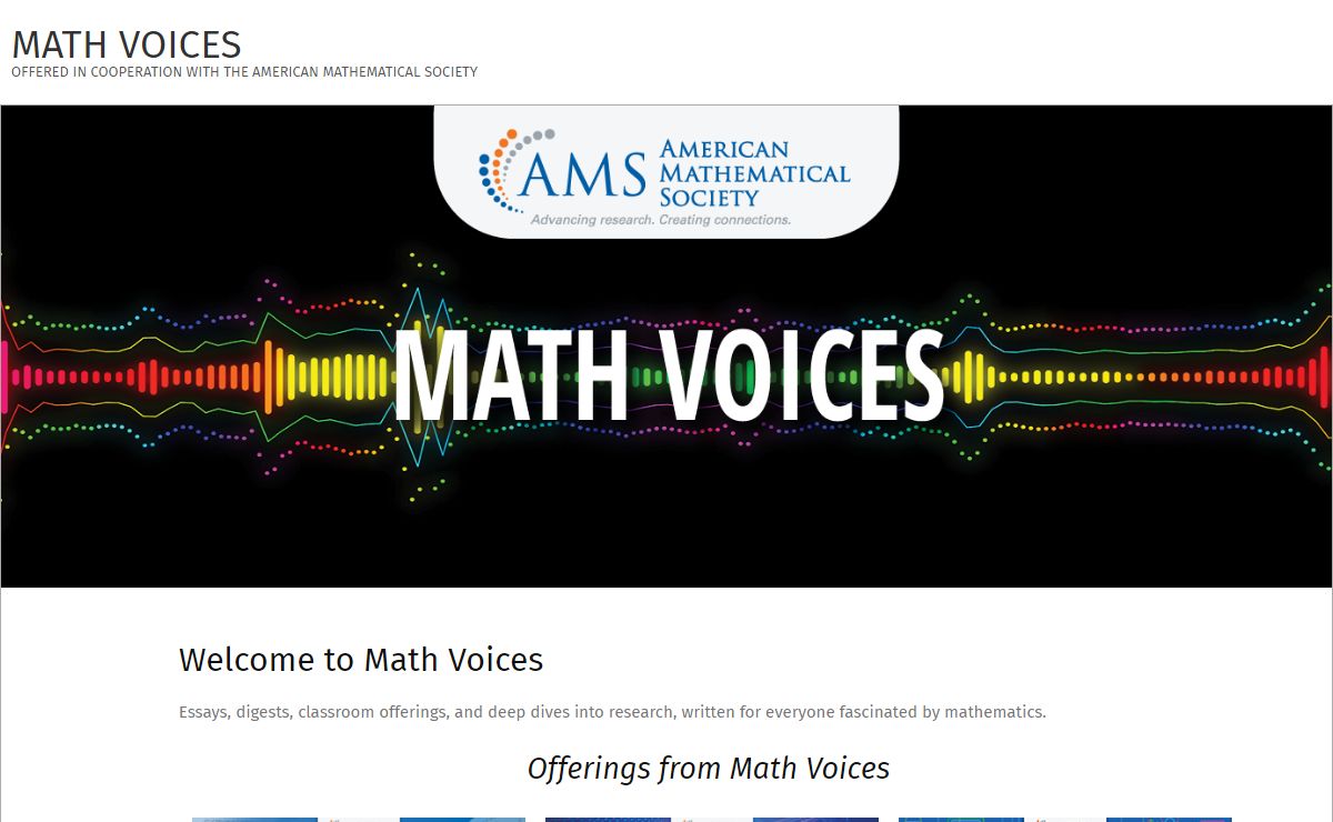 Math Voices – Offered in cooperation with the American Mathematical Society