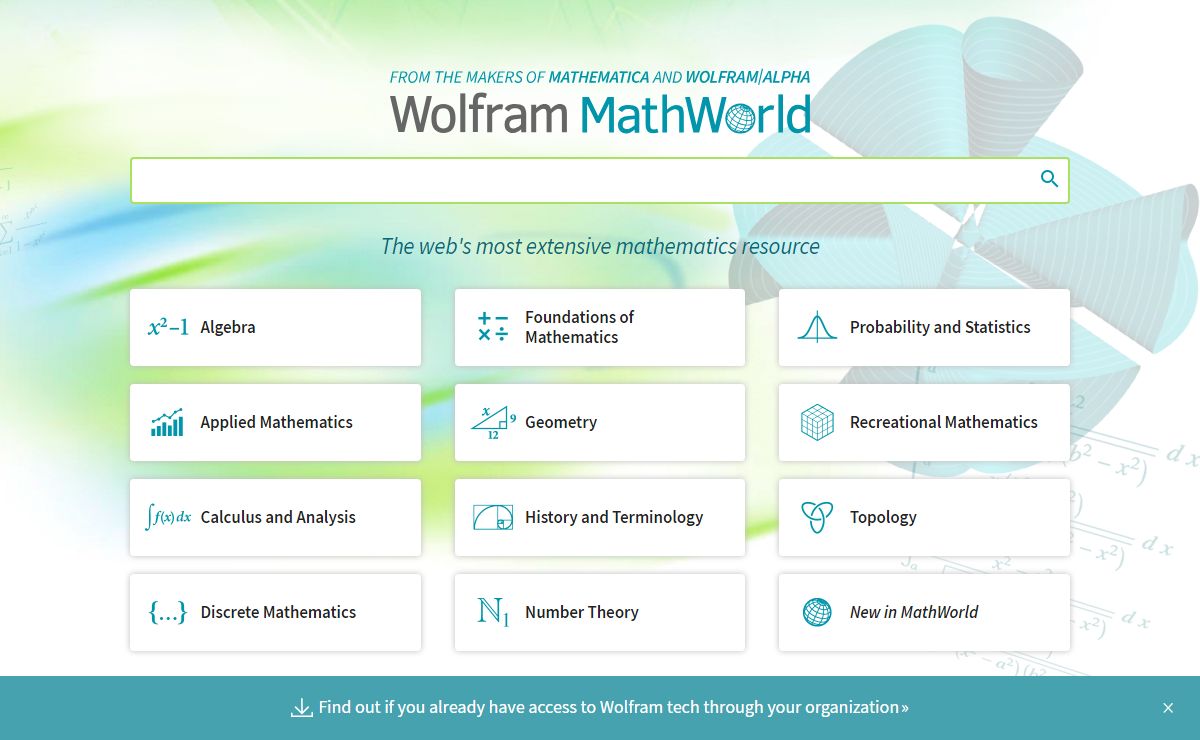 Wolfram MathWorld: The Web's Most Extensive Mathematics Resource