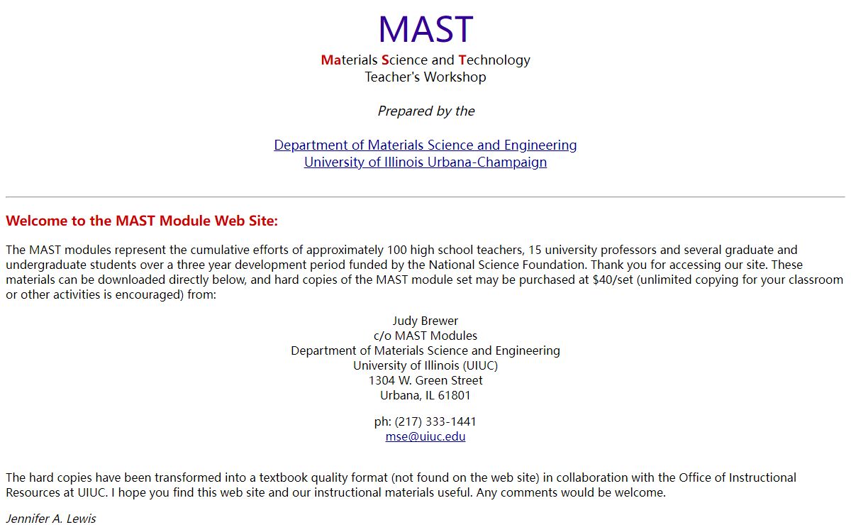 Materials Science and Engineering Teachers Workshop