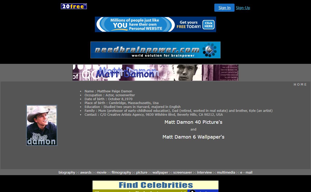 matt damon site