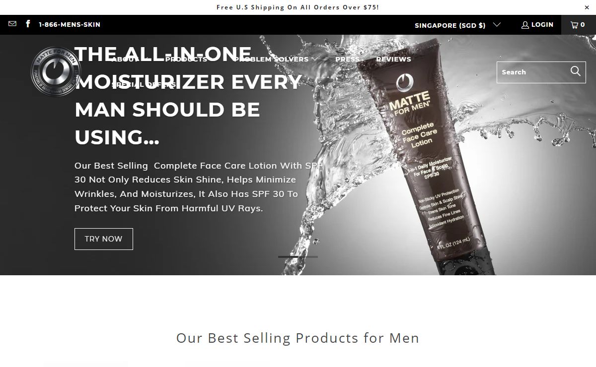 Matte For Men Skin Care And Grooming Products