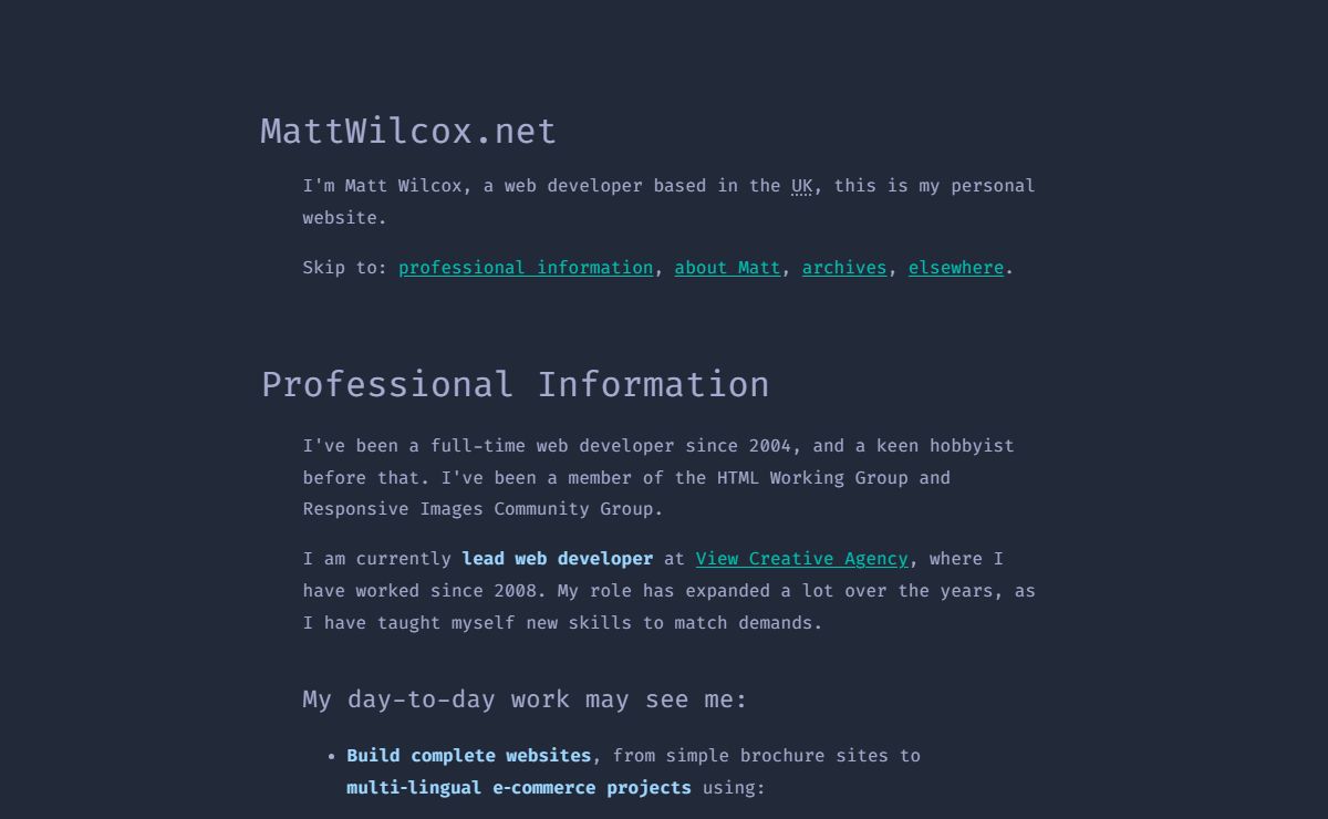 Matt Wilcox .net