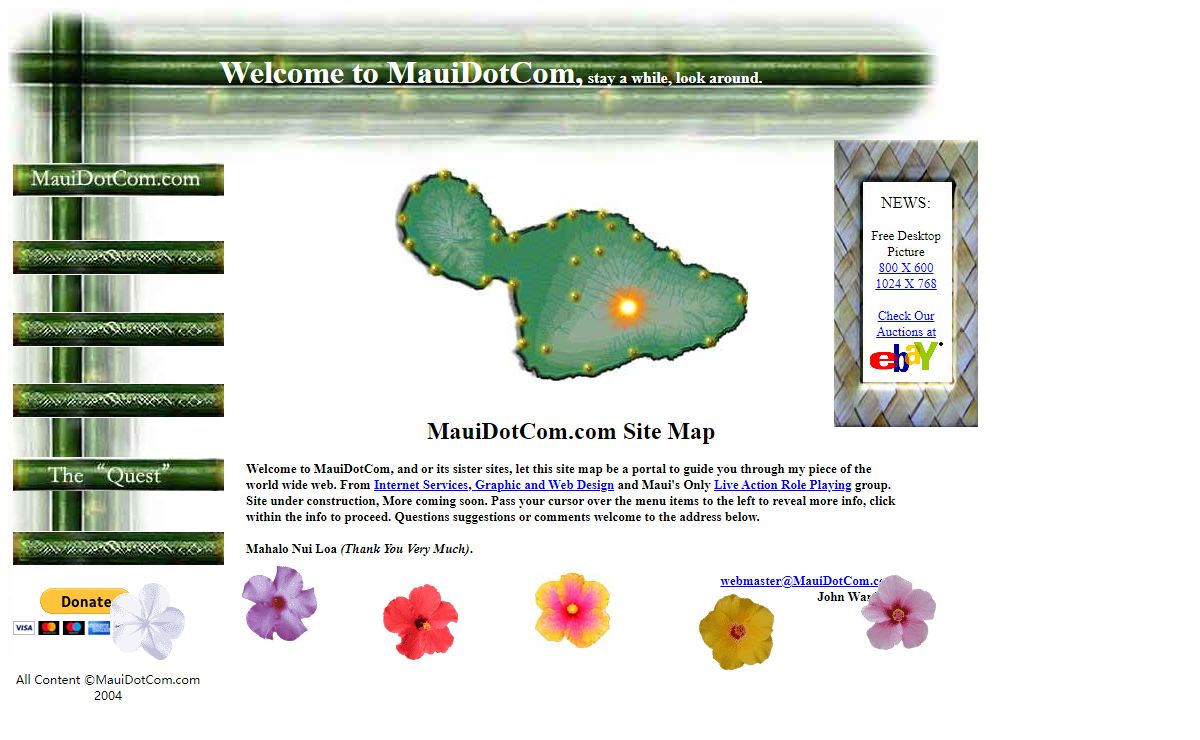 Maui Dot Com Site Map, services, products and more from Maui Hawaii.