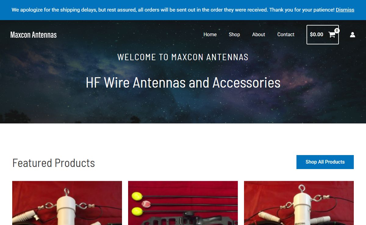 Maxcon Antennas – Ham Radio Antennas | HF Wire Antennas and Accessories
