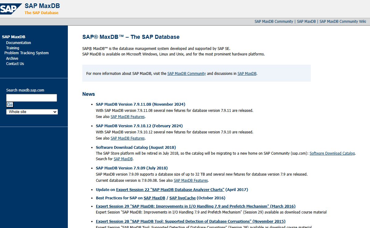 SAP MaxDB: The SAP Database - Home