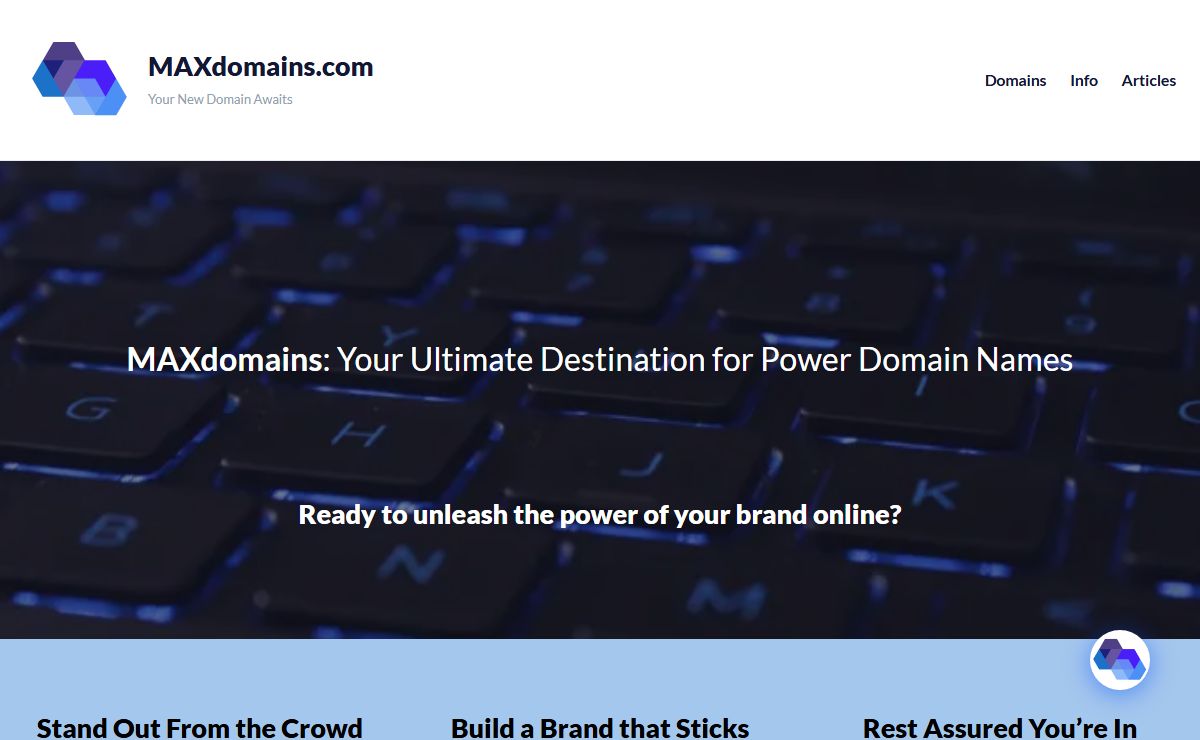 MAXdomains | Your New Domain Awaits