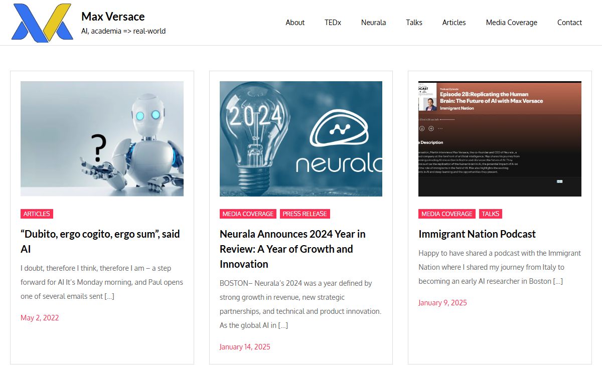 Max Versace: AI Expert, Neurala CEO, and Thought Leader in Artificial Intelligence