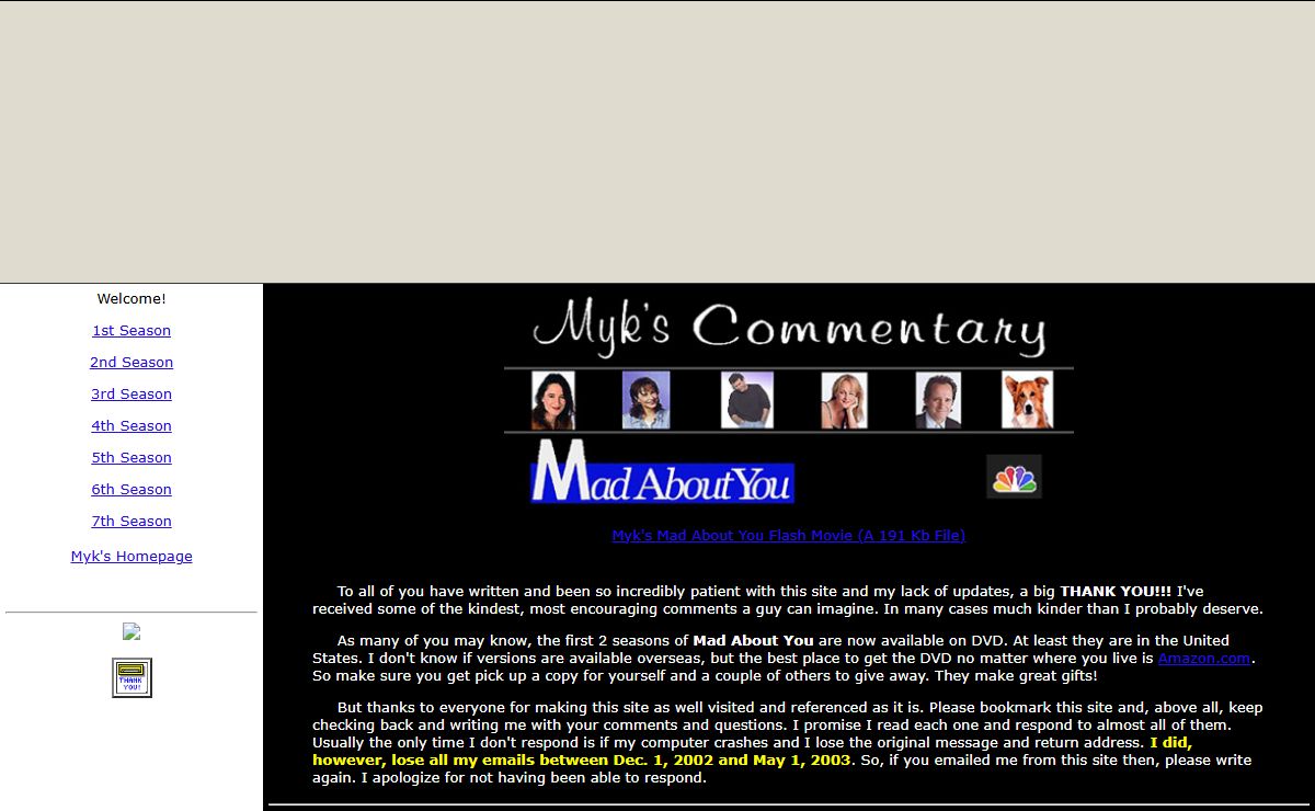 Myk's Mad About You Commentary