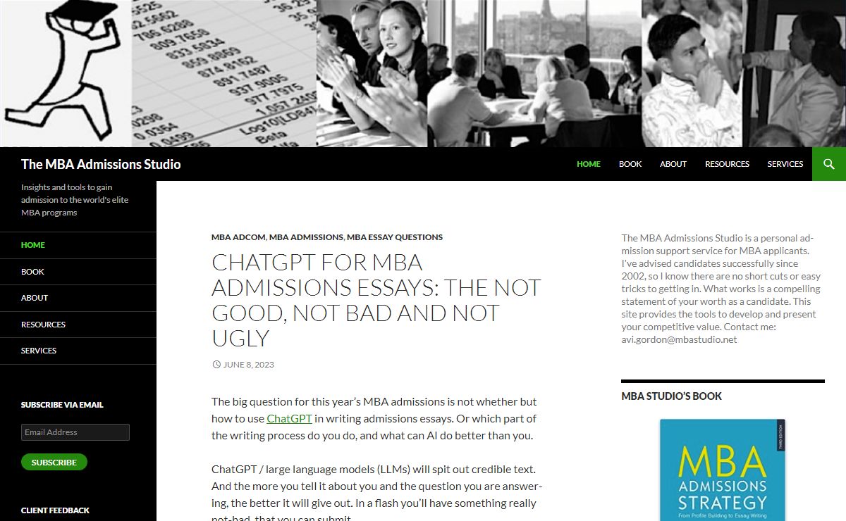 The MBA Admissions Studio | Insights and tools to gain admission to the world's elite MBA programs