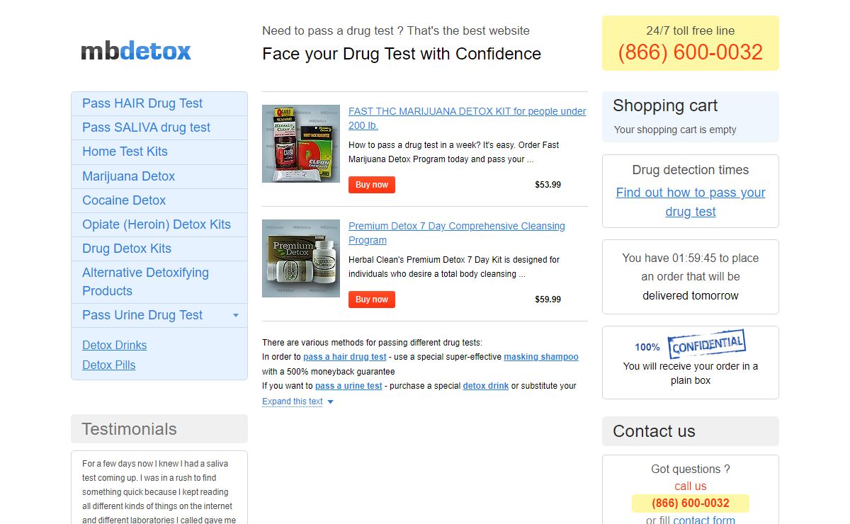 Pass a drug test with MB Detox