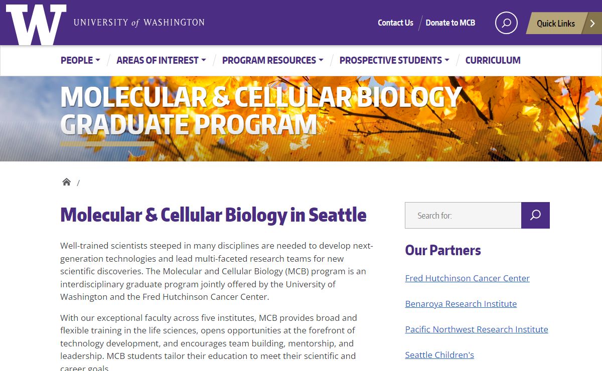 Molecular & Cellular Biology Graduate Program – University of Washington