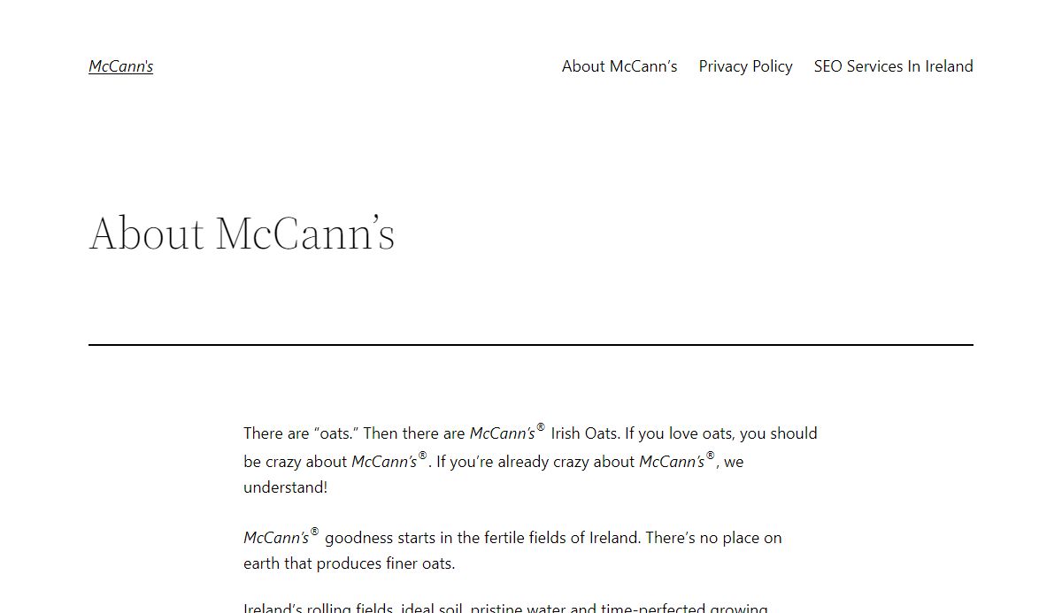 About McCann’s - McCann's