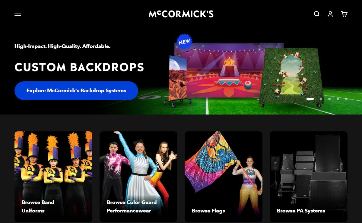 McCormick's - Marching Band and Performance Uniforms, Flags, Equipment