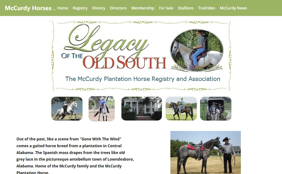 McCurdy Horses . – The McCurdy Plantation Horse Registry and Association