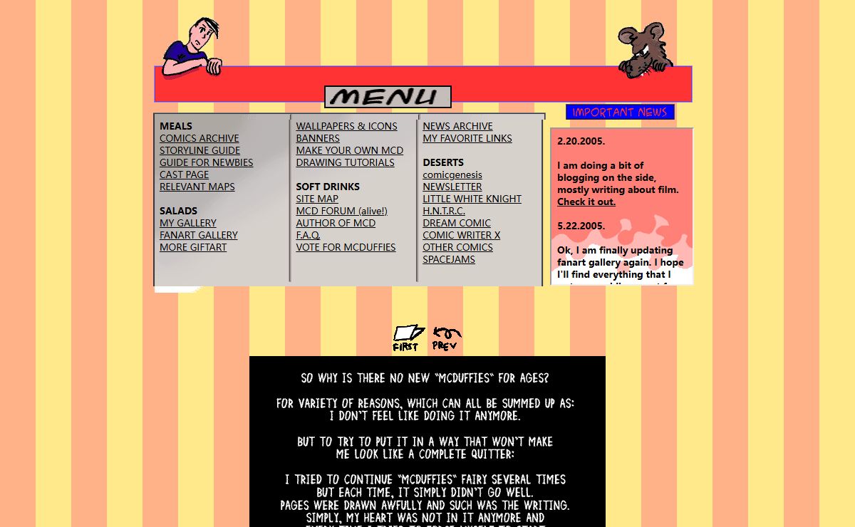 McDuffies online comic strip - home page