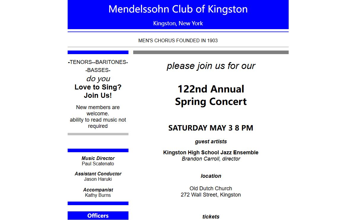 Mendelssohn Club of Kingston mckny.org