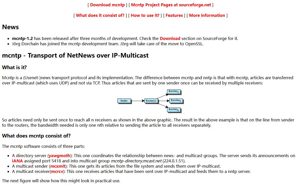 mcntp: Multicast NetNews Transfer Protocol