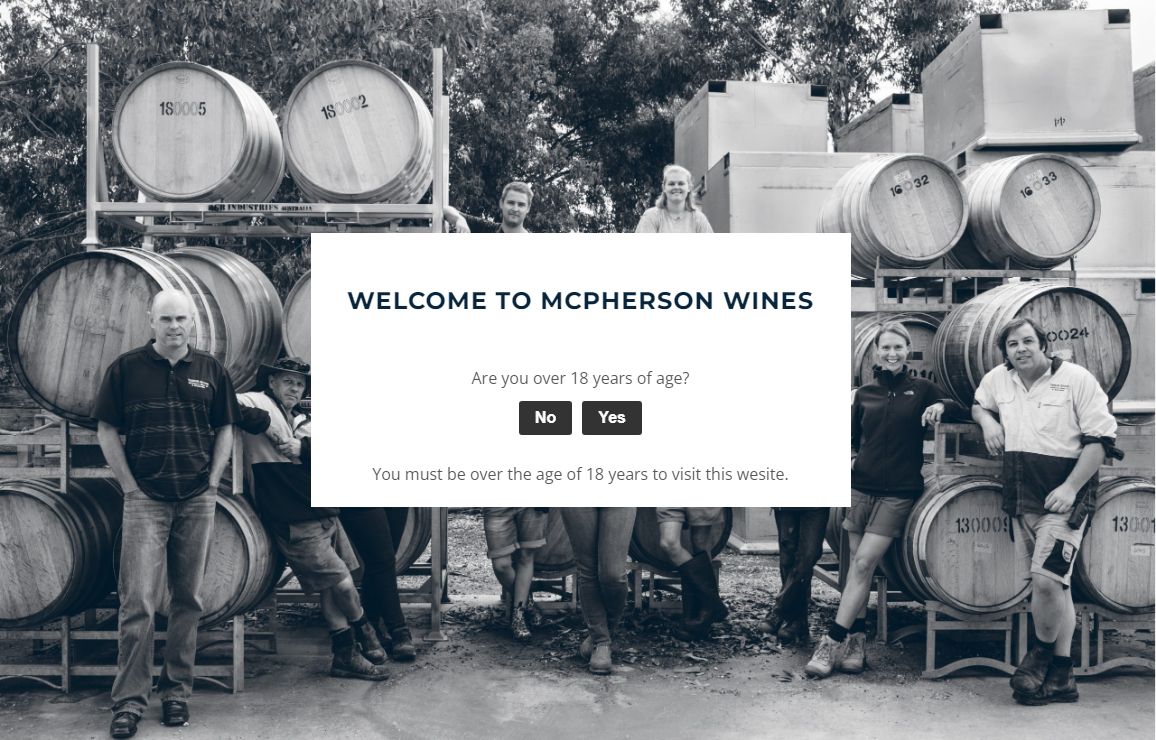 Age Verification - McPherson Wines