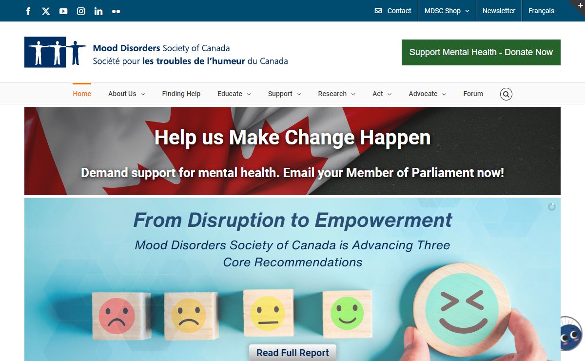 Mood Disorders Society of Canada – Help Us Improve Mental Health in Canada