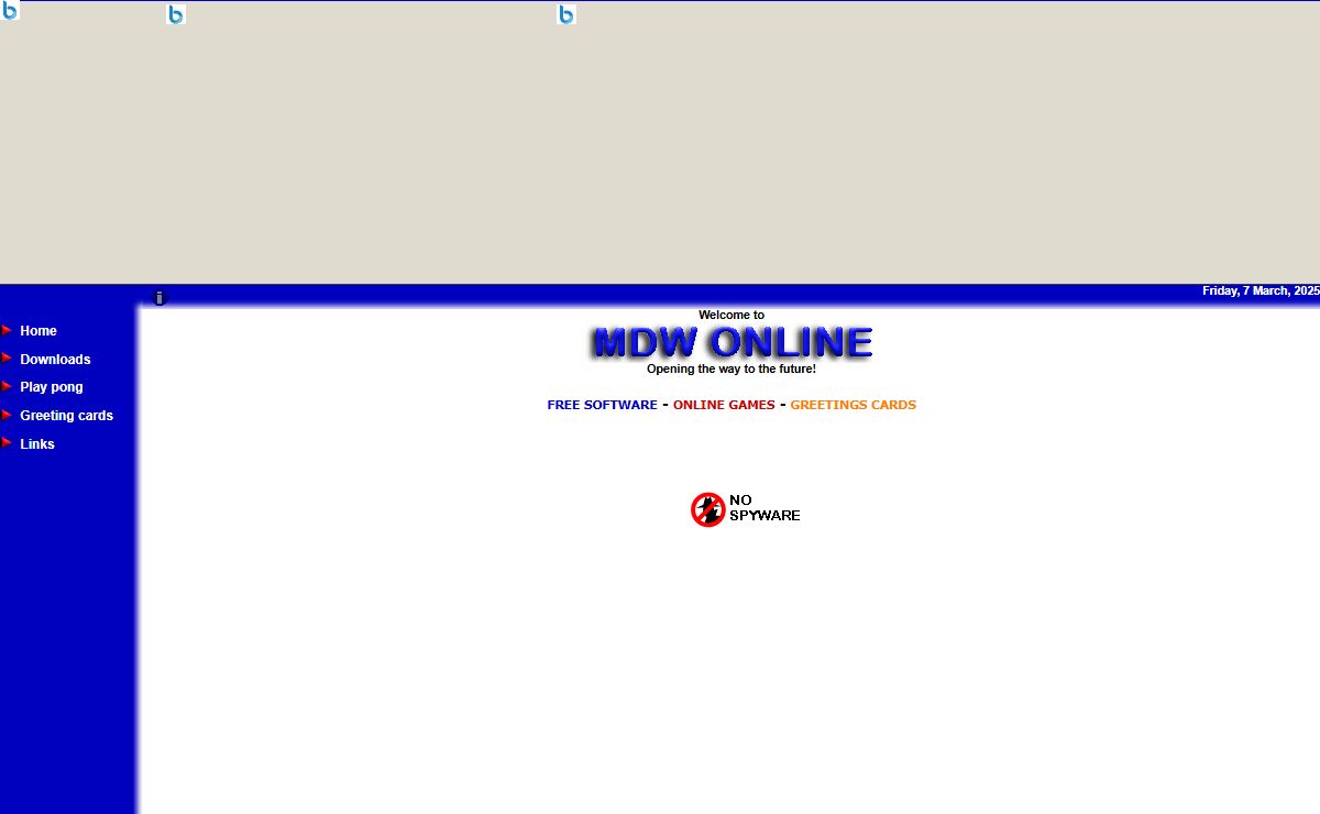 MDW OnLine MDW Software Freeware Applications Links Free Downloads Games & Greeting Cards