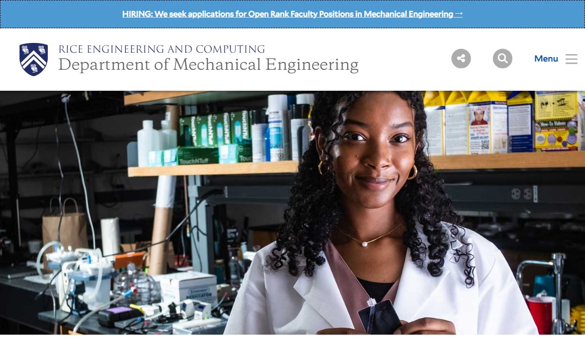 Department of Mechanical Engineering | Rice University