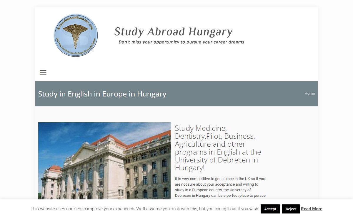 Study in English in Europe in Hungary in