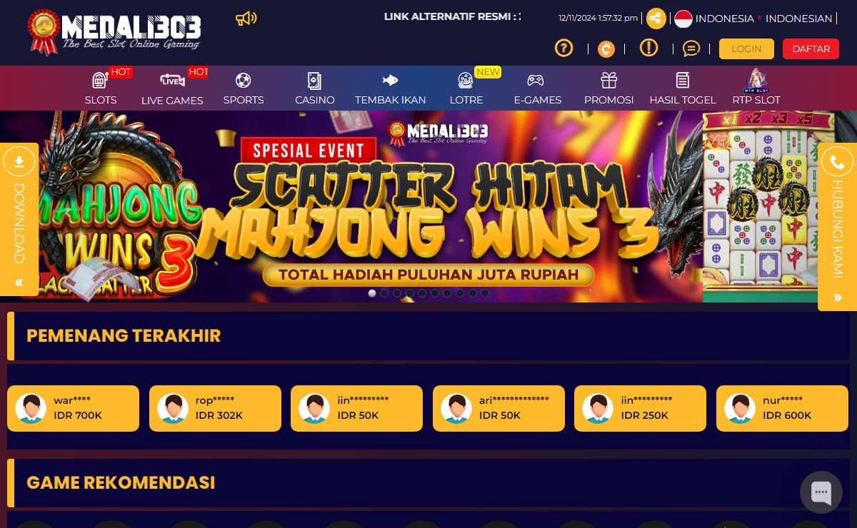 Medali303 : Rekomendasi Situs Game Slot Online Terbaik 2024 Hari Ini