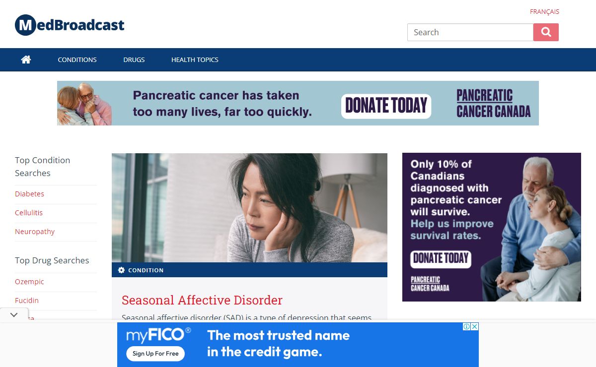 Canadian Health, Disease, & Medication Information - MedBroadcast.com