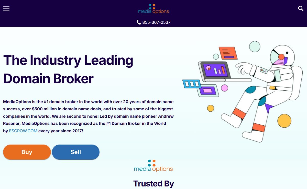 The Industry Leading Domain Broker - MediaOptions