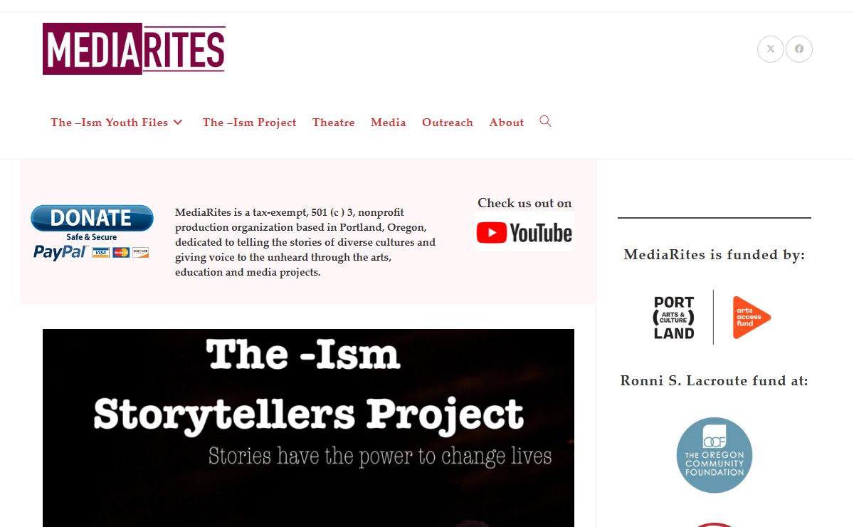 MediaRites – Promoting acceptance among diverse communities through the arts, education and media projects.