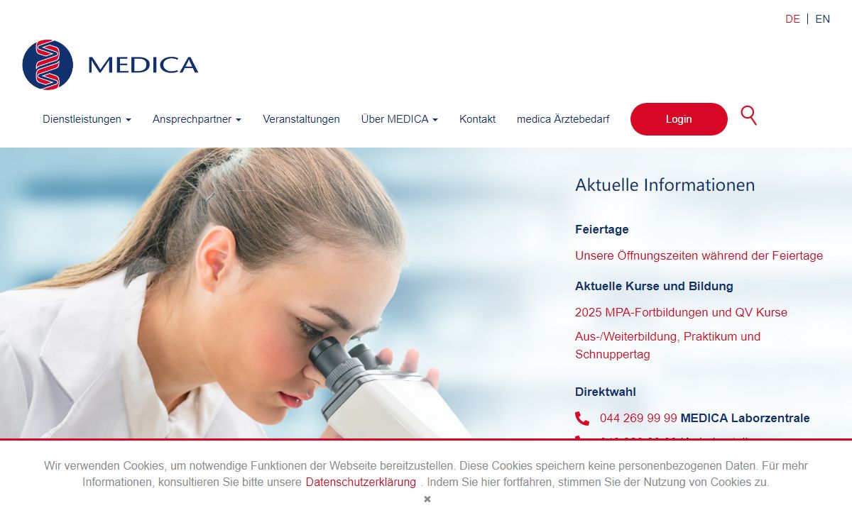 MEDICA: hochwertige medizinische Labordiagnostik in der Schweiz