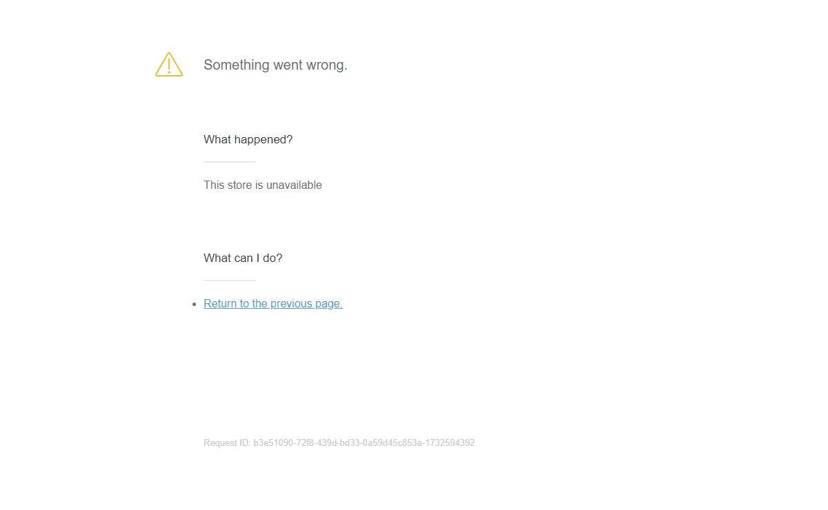 This store is unavailable