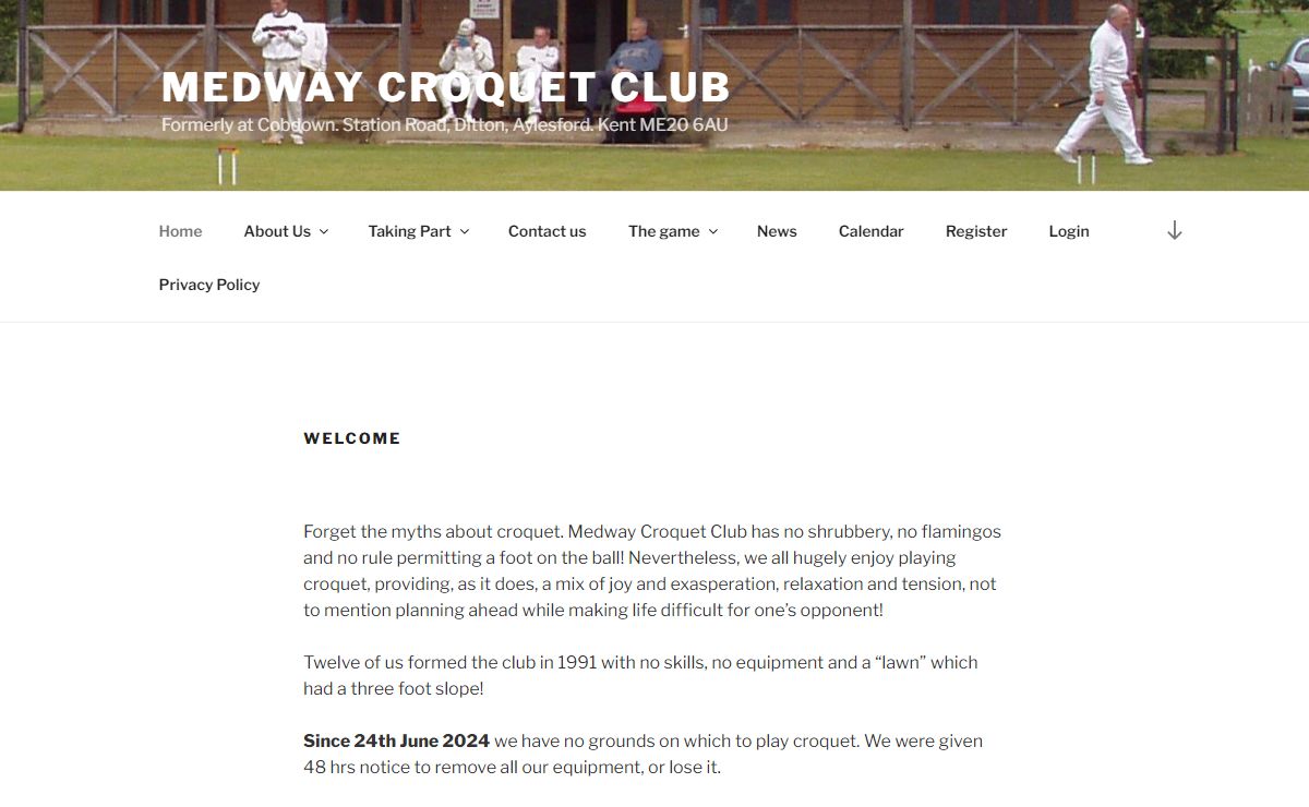 Medway Croquet Club – Formerly at Cobdown. Station Road, Ditton, Aylesford. Kent ME20 6AU