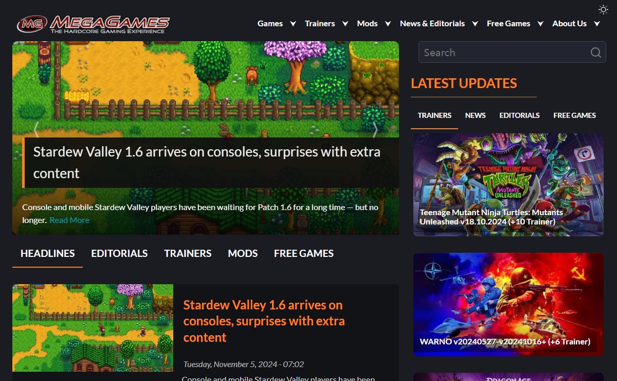 MegaGames - Game Trainers, Cheats, Mods, News, Editorials, Free Games