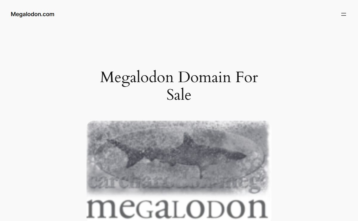 Megalodon Domain For Sale - Megalodon.com