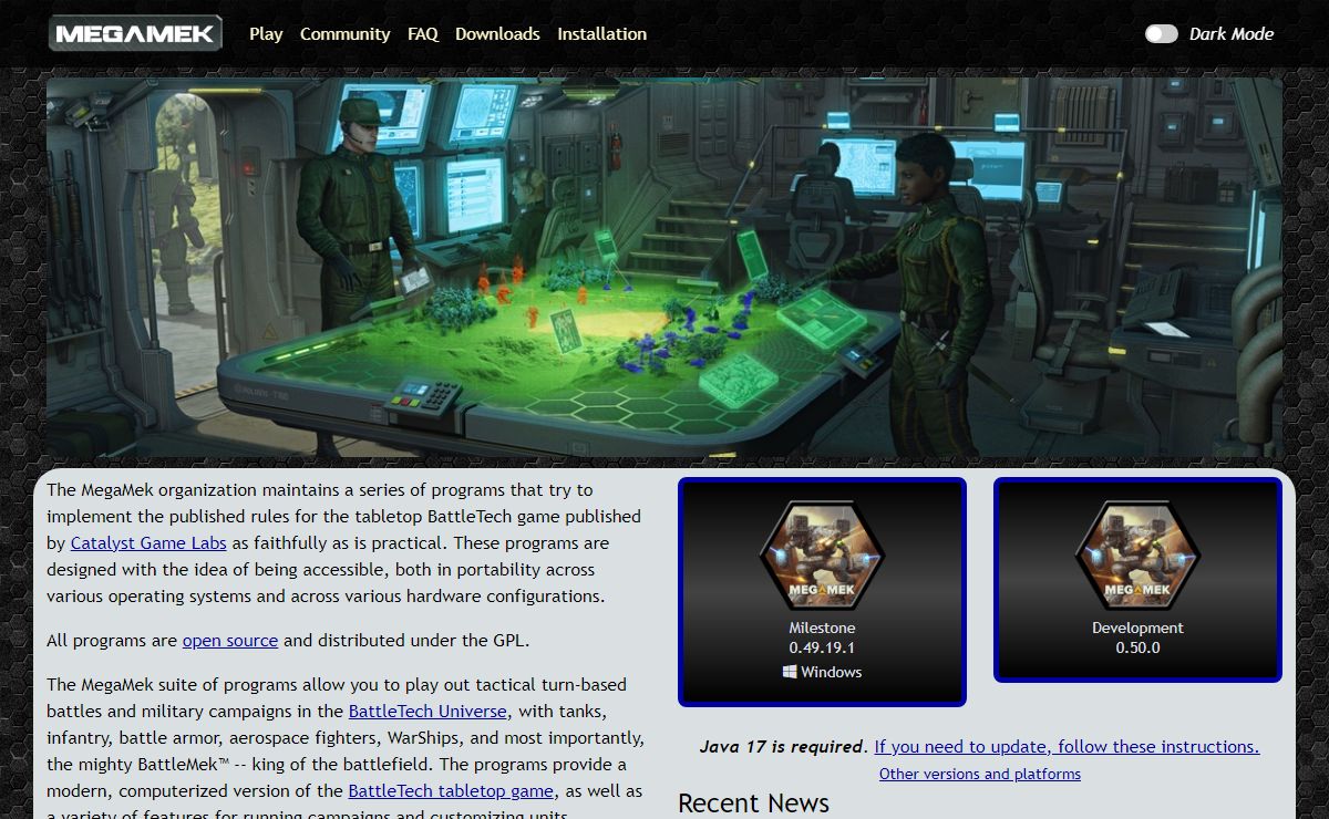 Home | MegaMek - Unofficial BattleTech Java Based Client/Server