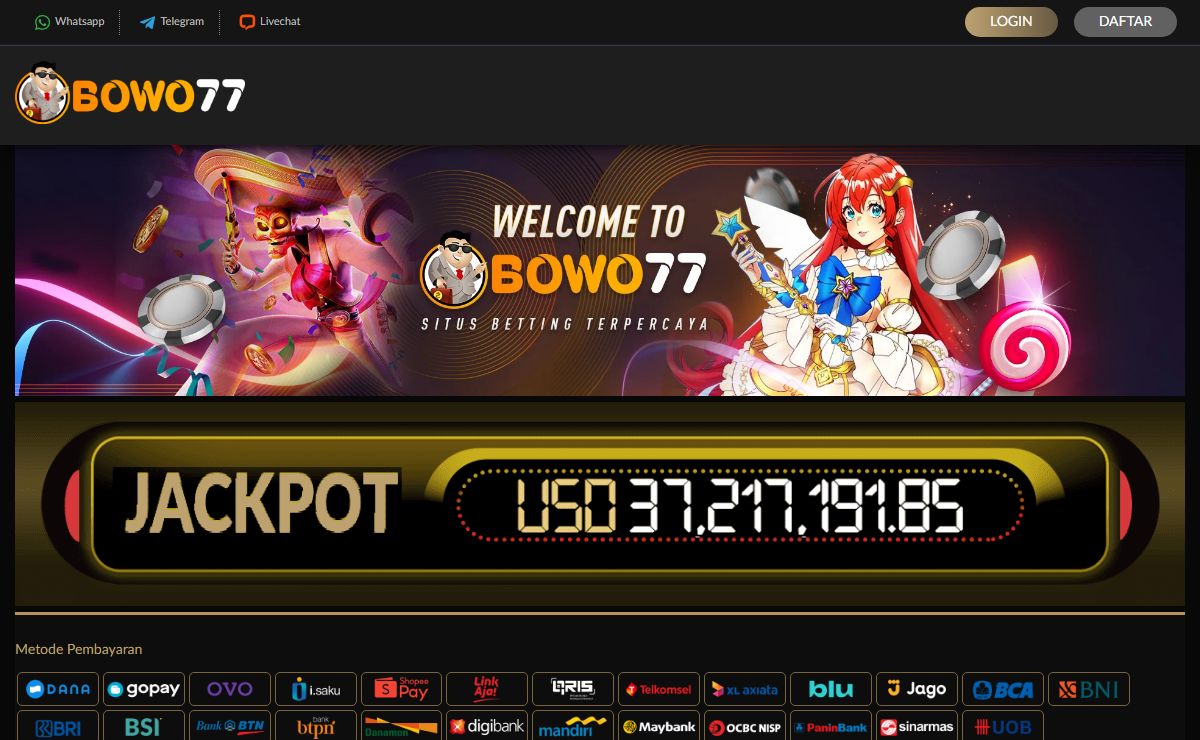 Bowo77 : Situs Judi Slot Online Gacor Hari Ini Paling Terpercaya