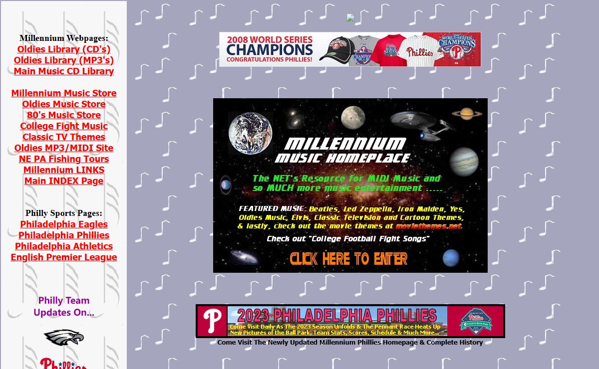 Millennium Music Homeplace & Philly Sports Index