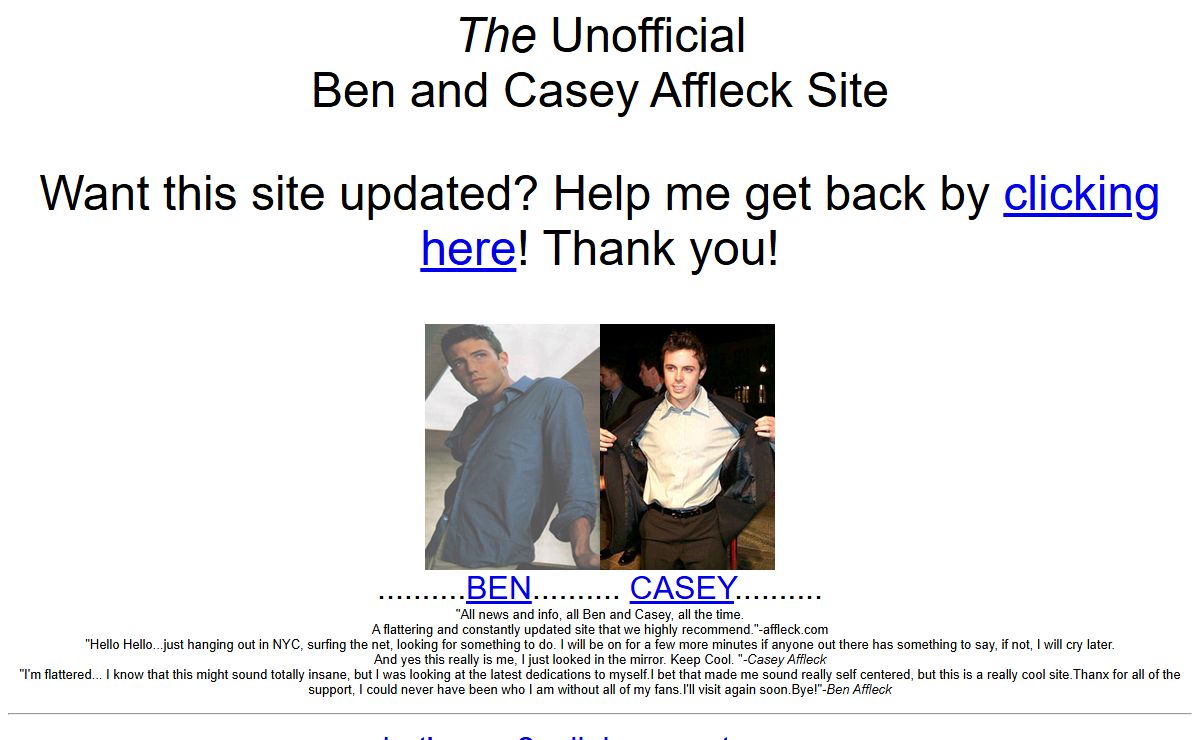 The Unofficial Ben and Casey Affleck Site