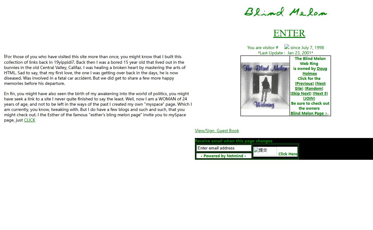 esther's Blind Melon page
