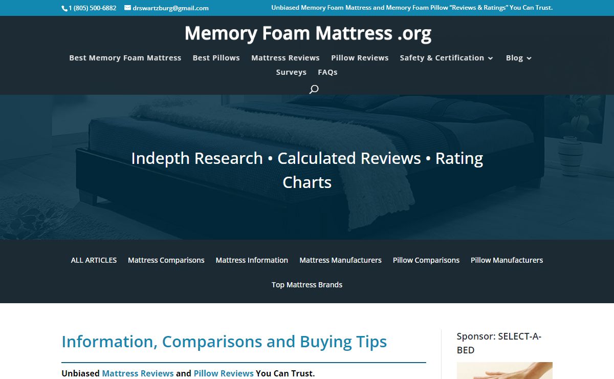 Memory Foam Mattress.org: Memory Foam Info, Comparison, Tips