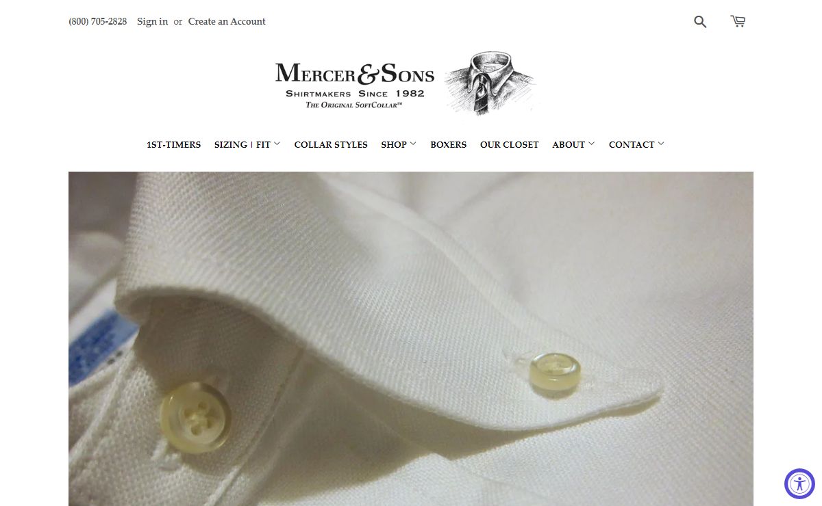 Mercer & Sons | Traditional Button-down Straight Collar Shirts – Mercer&Sons