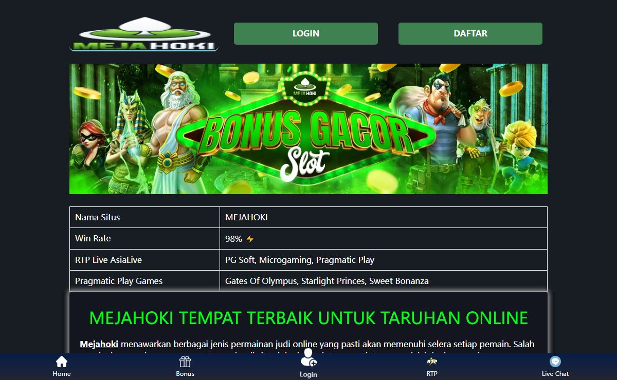 MeJaHoki | Situs Online Terpercaya | Link Alternatif Login