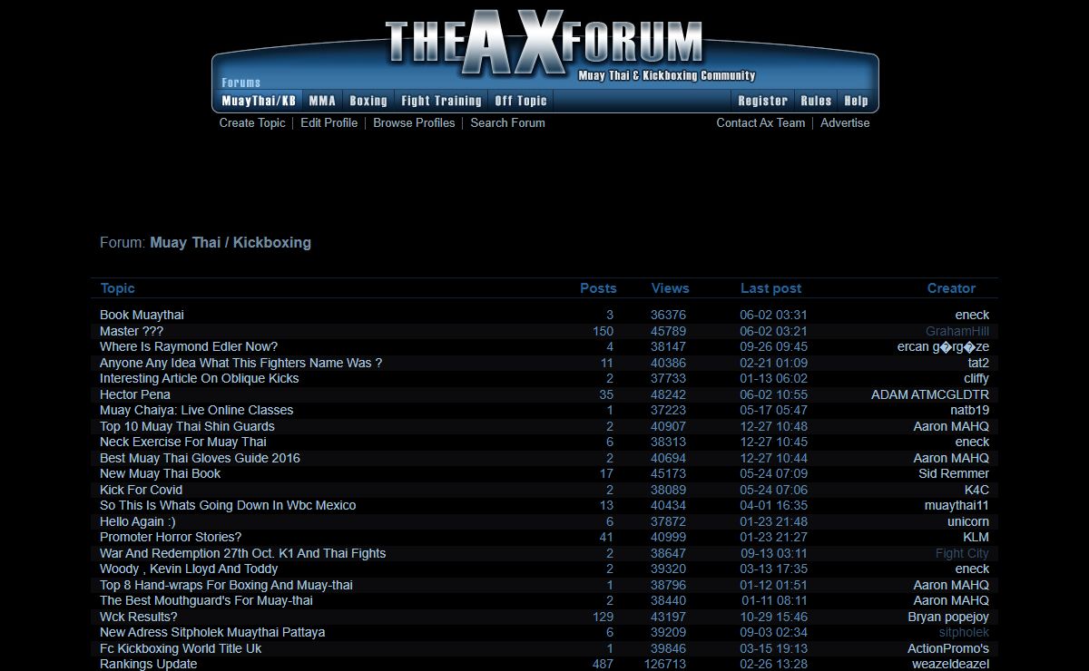 Ax Forum - Muay Thai / Kickboxing Discussion