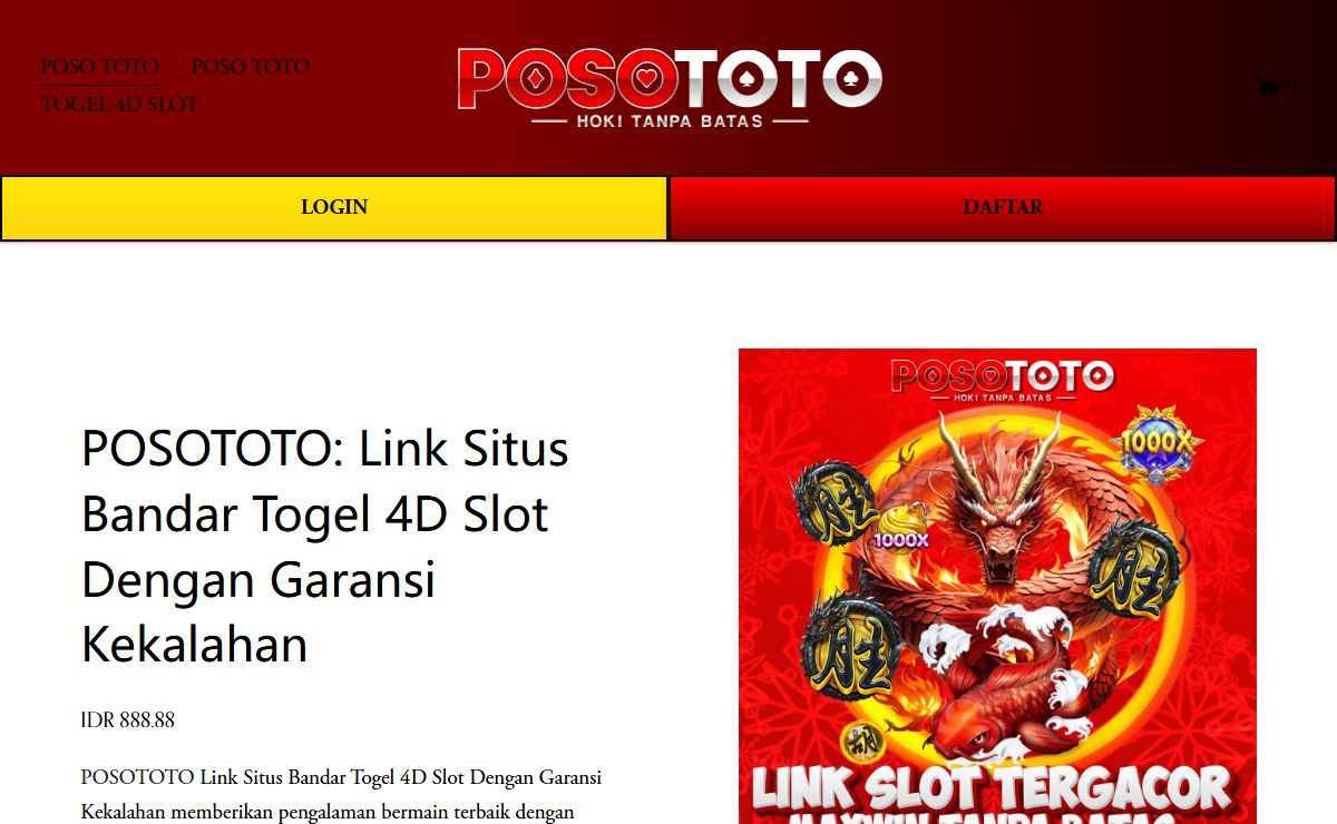 POSOTOTO: Link Situs Bandar Togel 4D Slot Dengan Garansi Kekalahan