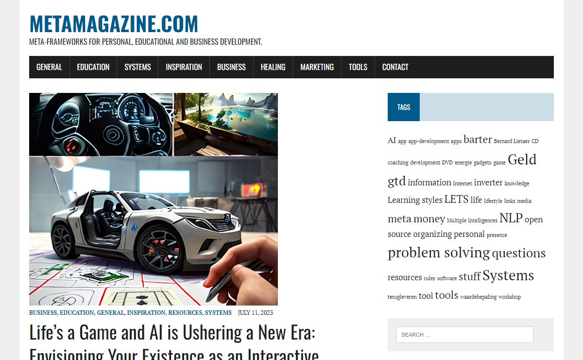metamagazine.com – meta-frameworks for personal, educational and business development.