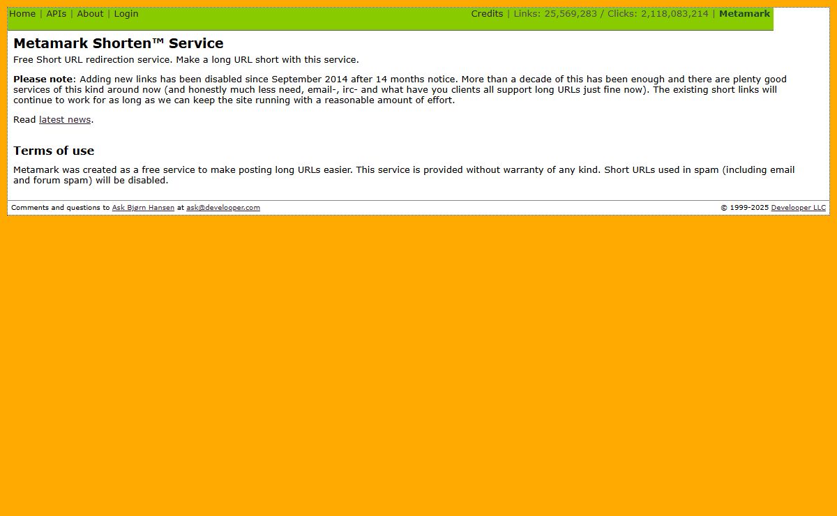 Metamark - Free Short URL redirection - Make long URLs short