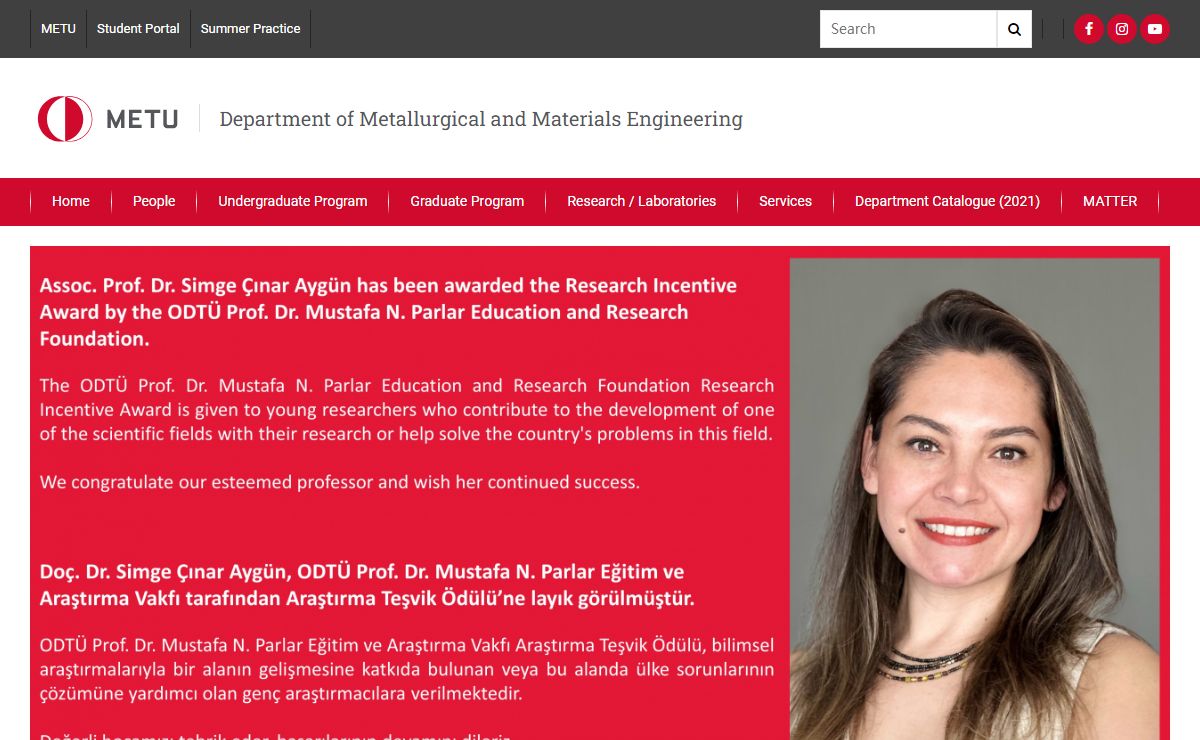 Department of Metallurgical and Materials Engineering | ODTÜ Metalurji ve Malzeme Mühendisliği