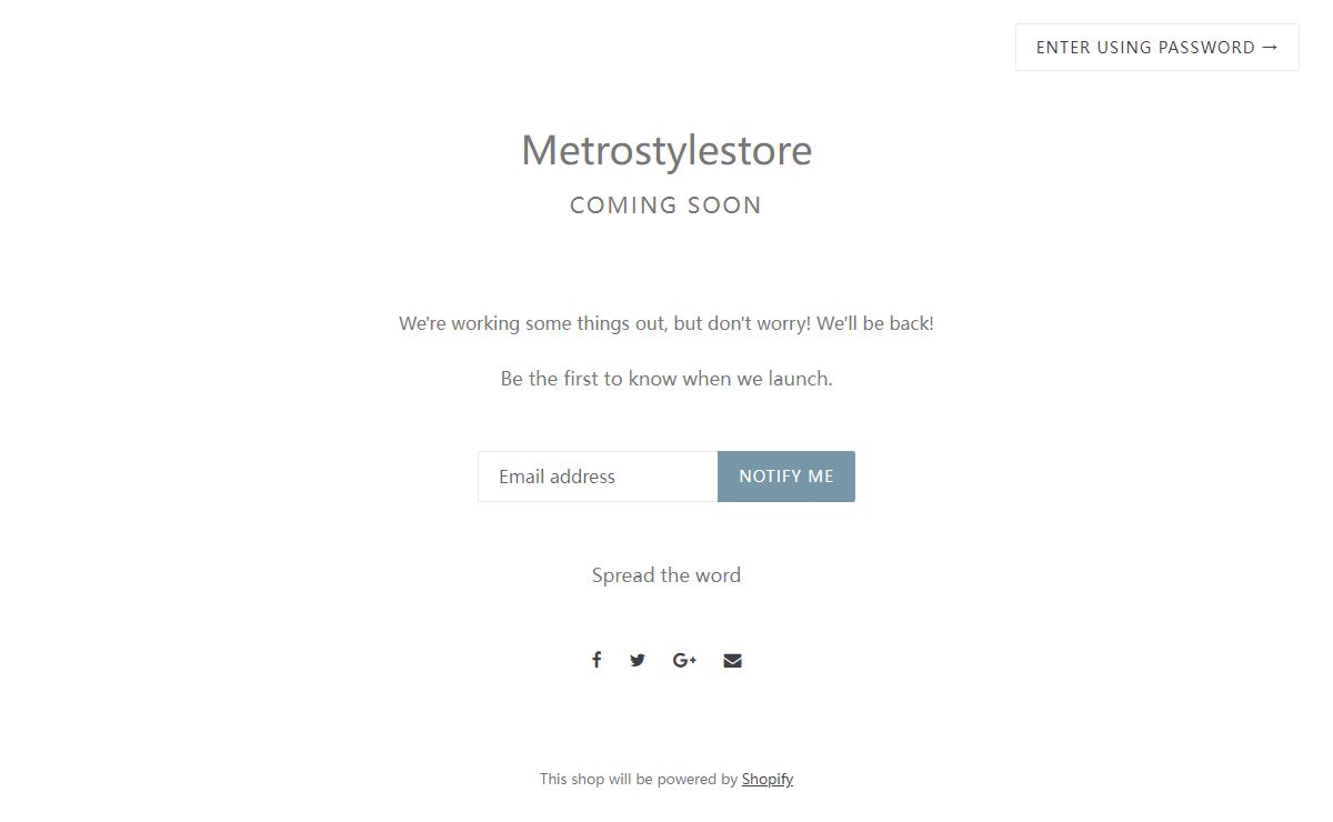 Metrostylestore – Opening Soon