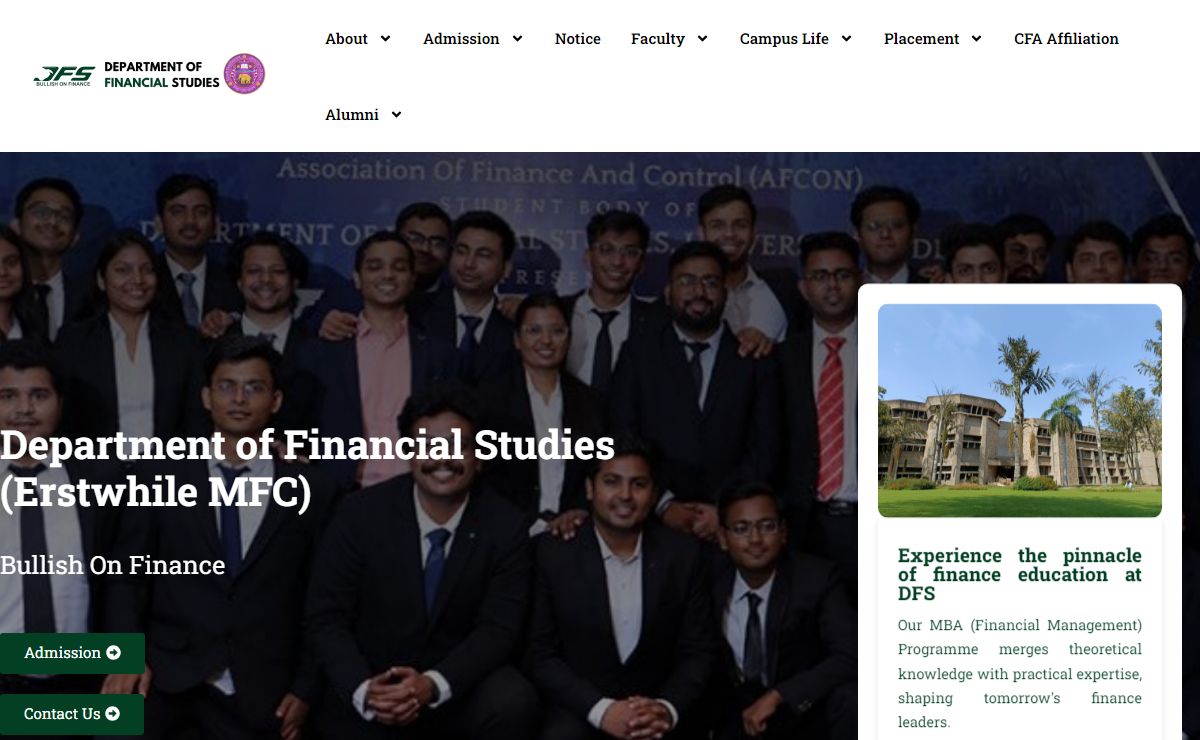 DFS – Department of Financial Studies (DFS), University of Delhi